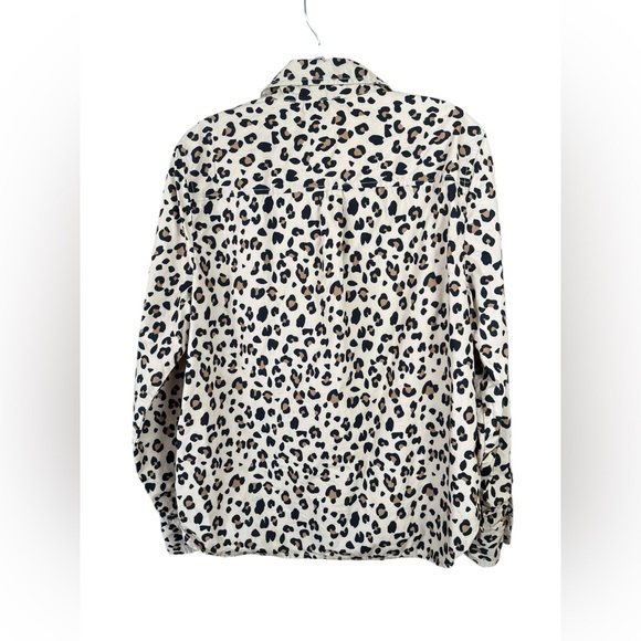 JCREW Leopard Print Popover Cotton Top Blouse Classic Animal Print 14 - Picture 6 of 7